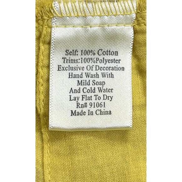 Johnny Was Mustard Floral Embroidered Top. Size: L - Picture 7 of 7